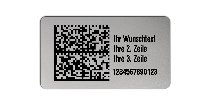 X Mm Etiketten Mit Qr Oder Datamatrix Code Folie Silber