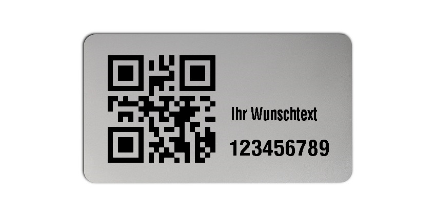 X Mm Etiketten Mit Qr Oder Datamatrix Code Folie Silber