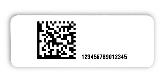 X Mm Etiketten Mit Qr Und Datamatrix Code Folie Wei