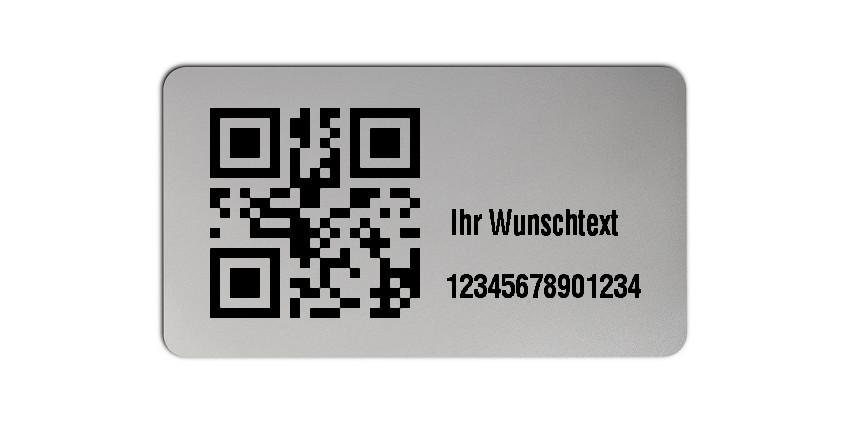 45x25mm Etiketten Mit QR Oder DataMatrix Code Folie Silber