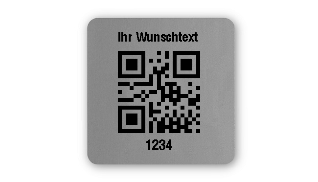 X Mm Etiketten Mit Qr Und Datamatrix Code Folie Silber