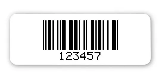 Archivierungsetiketten Material:ThermoTop Größe:40x15mm Kopfzeile:"ohne" Barcode:2a5 mit Prüfziffer Stellenanzahl:6-stellig Menge:1000