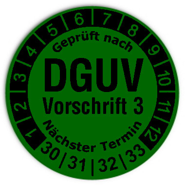 UVV BGV A3 DGUV V 3 Prüfplaketten 5061 2027 - 2033 UVV BGV A3 DGUV V 3 Prüfplaketten 5061 2027 - 2033