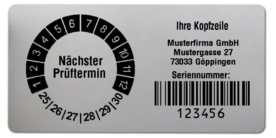 Produktbild: Prüfplakettenträger für Datum Plaketten - 68x34mm, silber