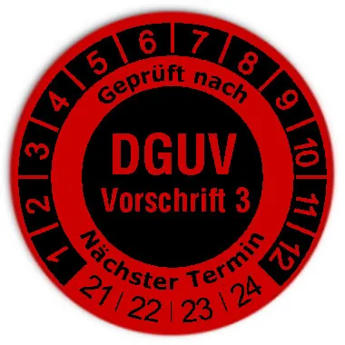 Prüfplaketten Material:Folie rot Größe:Ø 30mm Nächste Prüfung:2021 Barcode:ohne Stellenanzahl:ohne Ausführung:1 Etikette pro Nummer Menge:500