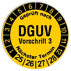 Produktbild: Prüfplaketten DGUV Vorschrift 3 - Durchmesser 20mm