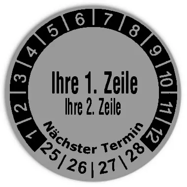 Produktbild: Prüfplaketten 2-zeilig - Durchmesser: 30mm 