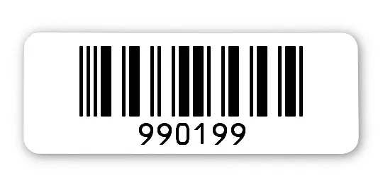 Sonderetiketten Material:ThermoTop Größe:40x15mm Kopfzeile:"ohne" Barcode:2a5 interleaved Stellenanzahl:6-stellig Ausführung:1 Etikette pro Nummer Menge:1000