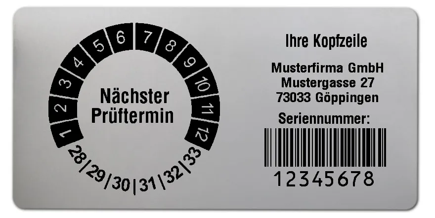 Produktbild: Prüfplakettenträger für Datum Plaketten - 68x34mm, silber