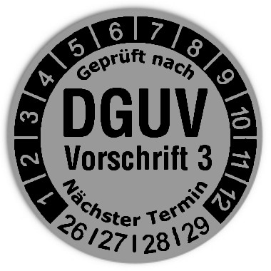 Prüfplaketten DGUV Vorschrift 3