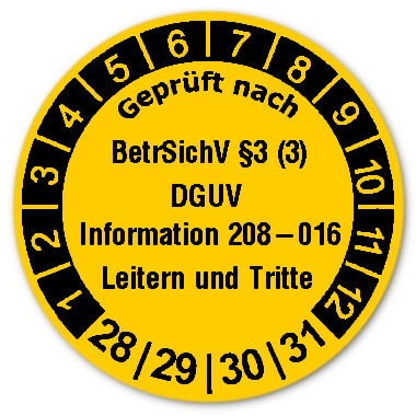 Prüfplaketten Leitern und Tritte - Durchmesser: 30mm