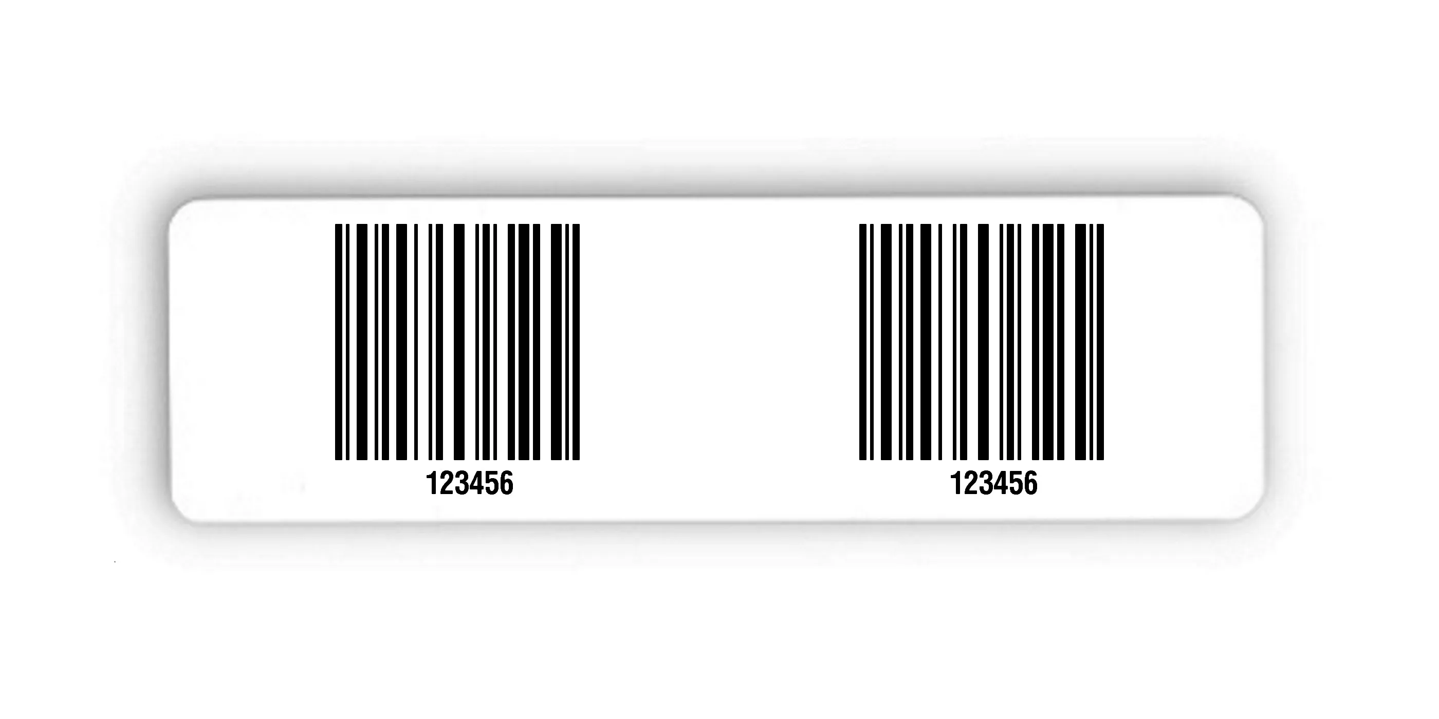 Palettenetiketten Material:Polyethylen-Folie hochglänzend weiß Größe:150x50mm Kopfzeile:"ohne" Barcode:128C Stellenanzahl:6-stellig Menge:300