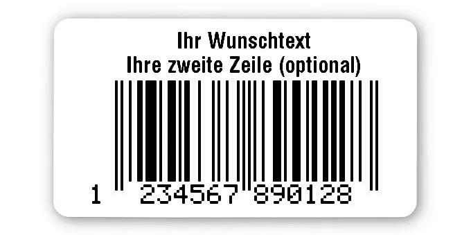 EAN Etiketten Material:Polyethylen-Folie hochglänzend weiß Größe:45x25mm Produkt:EAN Etiketten Vorgabeliste:Mit Vorgabeliste Größe:45x25mm Barcode:EAN 13 Stellenanzahl:13-stellig Ausführung:1 Etikette pro Nummer Menge:1000