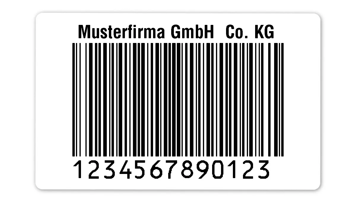 Palettenetiketten Material:Folie weiß Größe:80x50mm Kopfzeile:"Ihr Wunschtext" Barcode:128B Stellenanzahl:13-stellig Ausführung:1 Etikett pro Nummer Etiketten je Rolle:300