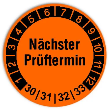 Produktbild: Prüfplaketten Nächster Prüftermin - Durchmesser: 30mm