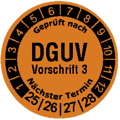Prüfplaketten DGUV Vorschrift 3 - Durchmesser 20mm