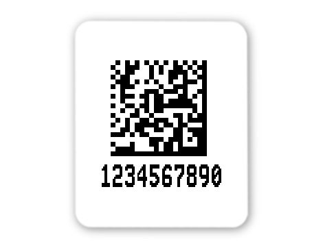 26x22mm Etiketten mit QR- und DataMatrix-Code PE-Folie Weiß ...