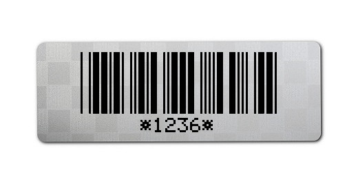 Universaletiketten Material:Siegeletikett Größe:36x13mm Kopfzeile:"ohne" Barcode:Code 39 mit Prüfziffer Stellenanzahl:4-stellig Ausführung:2 Etiketten pro Nummer Etiketten je Rolle:100