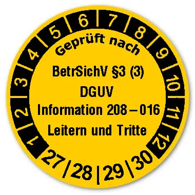Produktbild: Prüfplaketten Leitern und Tritte - Durchmesser: 30mm