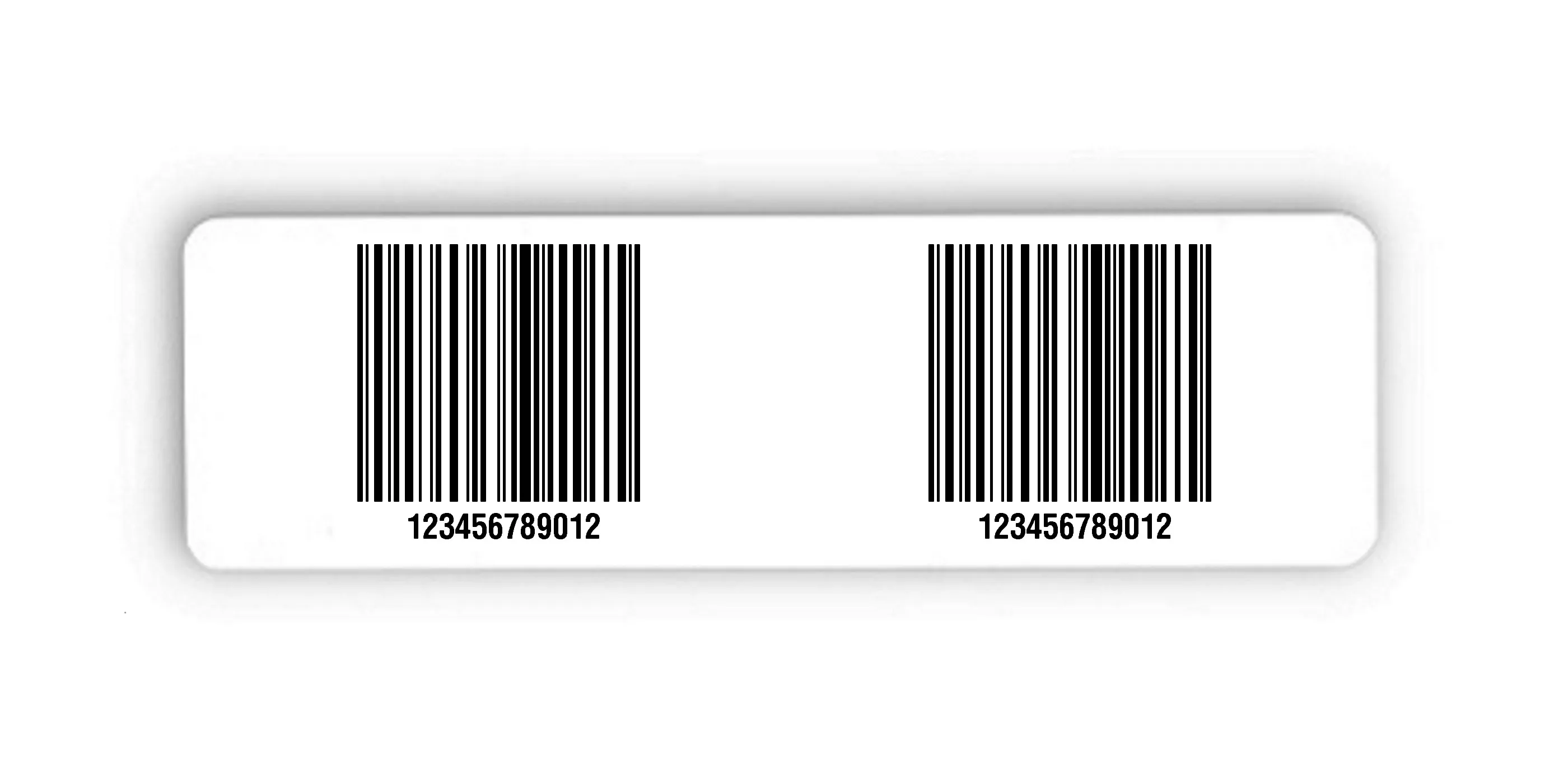 Palettenetiketten Material:Polyethylen-Folie hochglänzend weiß Größe:150x50mm Kopfzeile:"ohne" Barcode:128C Stellenanzahl:12-stellig Menge:300