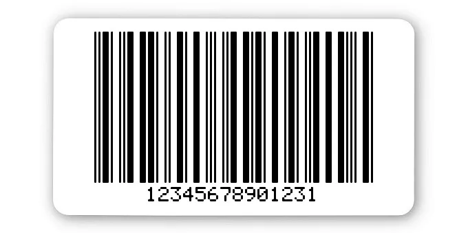 Archivierungsetiketten Material:ThermoTop Größe:45x25mm Kopfzeile:"ohne" Barcode:2a5 mit Prüfziffer Stellenanzahl:14-stellig Menge:1000