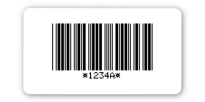 Universaletiketten Material:Thermopapier Größe:45x25mm Kopfzeile:"ohne" Barcode:Code 39 mit Prüfziffer Stellenanzahl:5-stellig Ausführung:3 Etiketten pro Nummer Menge:300