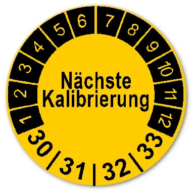 Produktbild: Prüfplaketten Nächste Kalibrierung - Durchmesser: 30mm