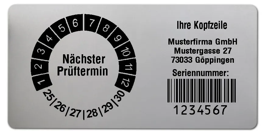 Produktbild: Prüfplakettenträger für Datum Plaketten - 68x34mm, silber