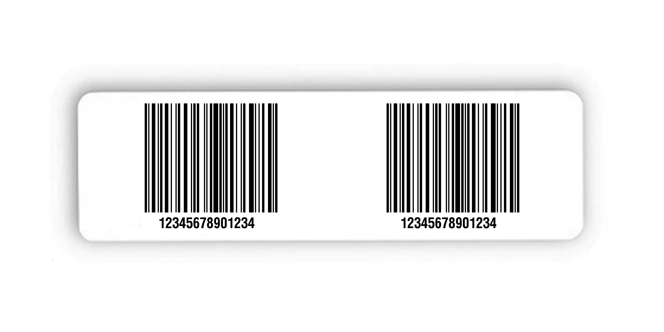 Palettenetiketten Material:Polyethylen-Folie hochglänzend weiß Größe:150x50mm Kopfzeile:"ohne" Barcode:128C Stellenanzahl:14-stellig Menge:300