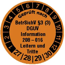 Produktbild: Prüfplaketten "Leitern und Tritte" - Durchmesser: 20mm
