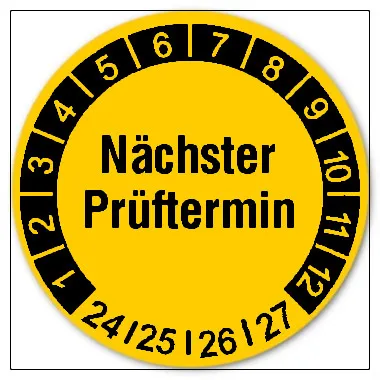 Prüfplaketten Nächster Prüftermin, Ø 30mm