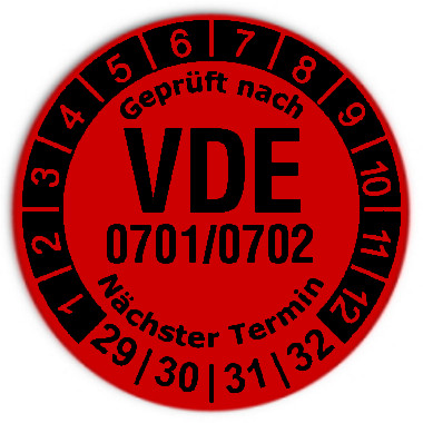 Prüfplaketten VDE 0701/0702 - Durchmesser: 30mm