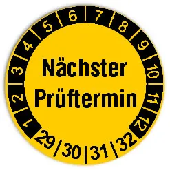 Produktbild: Prüfplaketten "Nächste Prüfung" - Durchmesser 20mm