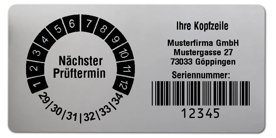 Produktbild: Prüfplakettenträger für Datum Plaketten - 68x34mm, silber