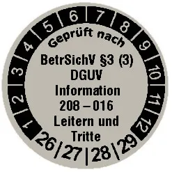 Prüfplakette mit Datum 20mm Folie silber matt - 5er Set Prüfetiketten