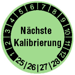 Test badges "Next calibration" - Diameter: 20mm