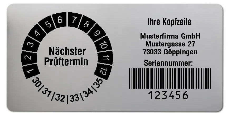 Produktbild: Prüfplakettenträger für Datum Plaketten - 68x34mm, silber
