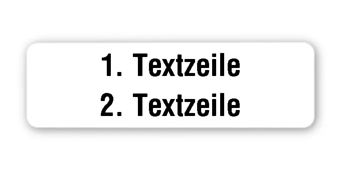 Produktbild:Universaletiketten Material:Thermopapier Größe:50x15mm Kopfzeile:"Ihr Wunschtext" Barcode:ohne Stellenanzahl:ohne Ausführung:1 Etikett pro Nummer Etiketten je Rolle:100