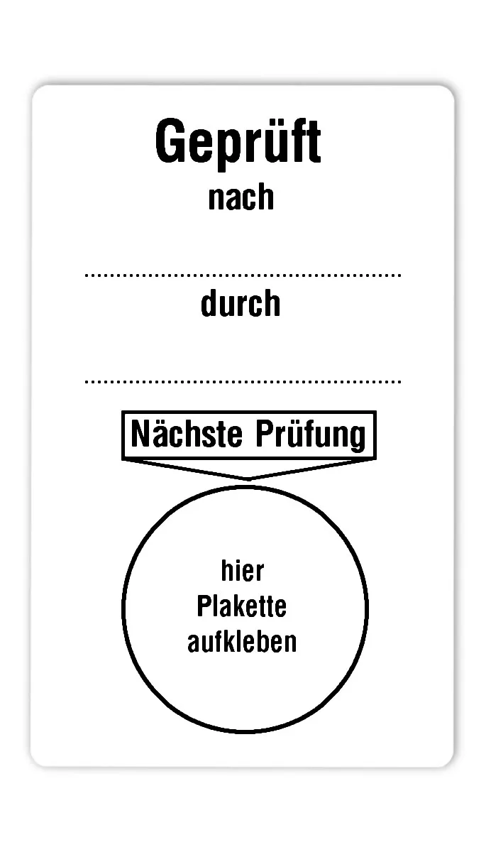 Prüfplakettenträger Material:Polyethylen-Folie hochglänzend weiß Größe:80x50mm Kopfzeile:"ohne" Barcode:ohne Stellenanzahl:ohne Ausführung:1 Etikette pro Nummer Menge:500