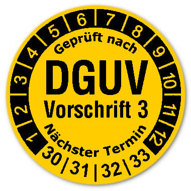 Prüfplaketten DGUV Vorschrift 3 - Durchmesser: 30mm