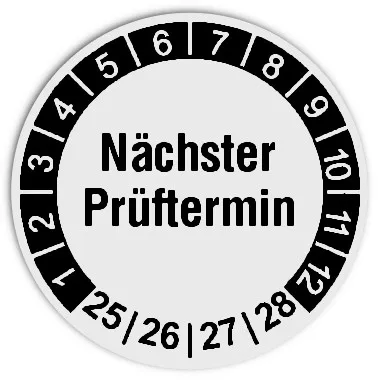 Produktbild: Prüfplaketten Nächster Prüftermin - Durchmesser: 30mm
