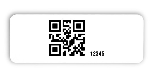 500x Etiketten Folie weiß, 40x15mm, QR 5-stellig fix, 1 Etikett pro Nummer