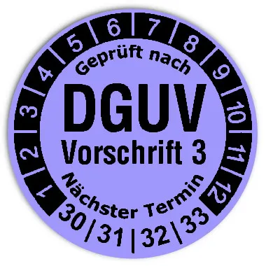 Produktbild: Prüfplaketten DGUV Vorschrift 3 - Durchmesser: 30mm