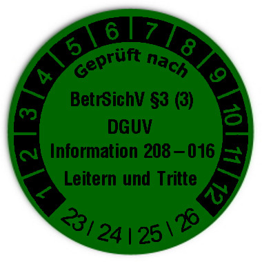 1000x Folie grün, Ø 30mm, ohne fix, 2023, 1 Etikett pro Nummer