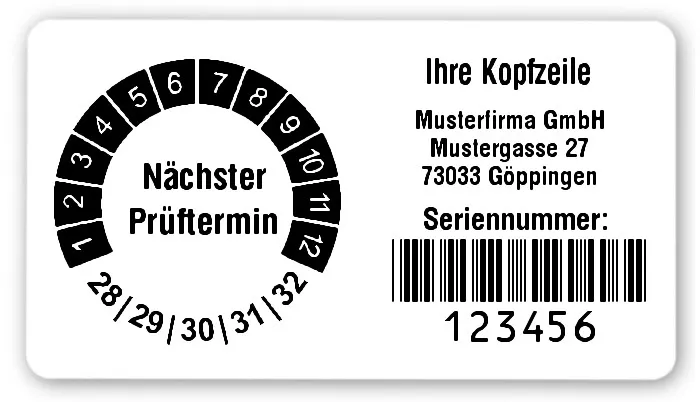 Produktbild: Prüfplakettenträger für Datum Plaketten - 54x30mm, weiß