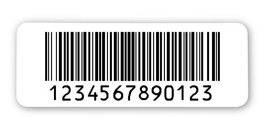 1000x Archivierungsetiketten Folie weiß, 40x15mm, 128B 13-stellig ff, 1 Etikett pro Nummer
