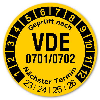 Datum Prüfetikett Material:Folie gelb Größe:Ø 30mm Nächste Prüfung:2023 Barcode:ohne Stellenanzahl:ohne Ausführung:1 Etikett pro Nummer Etiketten je Rolle:1000