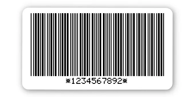 Archivierungsetiketten Material:Polyethylen-Folie hochglänzend weiß Größe:45x25mm Kopfzeile:"ohne" Barcode:Code 39 mit Prüfziffer Stellenanzahl:10-stellig Sonderetikett:Postfix 1 Menge:1000