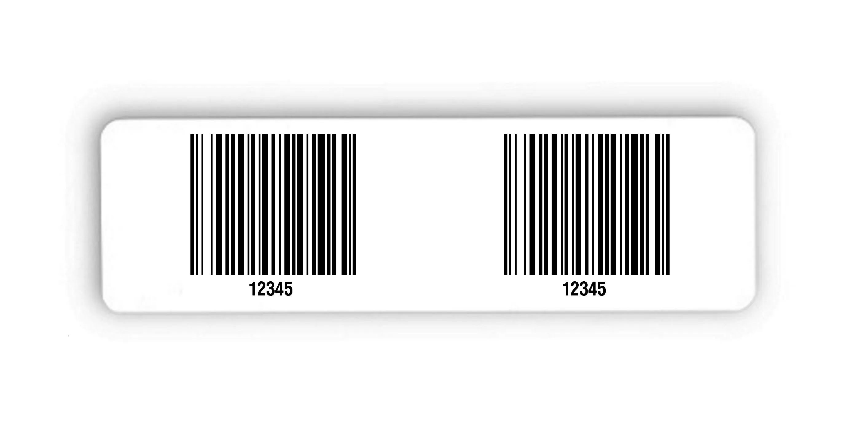 Palettenetiketten Material:Polyethylen-Folie hochglänzend weiß Größe:150x50mm Kopfzeile:"ohne" Barcode:128B Stellenanzahl:5-stellig Menge:300