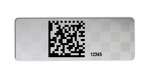 Universaletiketten Material:Siegeletikett Größe:36x13mm Kopfzeile:"ohne" Barcode:DataMatrix Stellenanzahl:5-stellig Ausführung:4 Etiketten pro Nummer Etiketten je Rolle:100